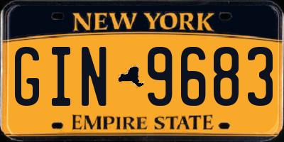 NY license plate GIN9683