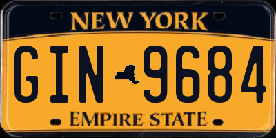 NY license plate GIN9684