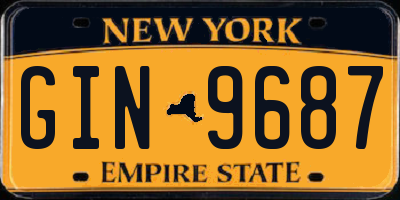NY license plate GIN9687