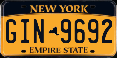NY license plate GIN9692