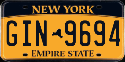 NY license plate GIN9694