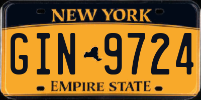 NY license plate GIN9724