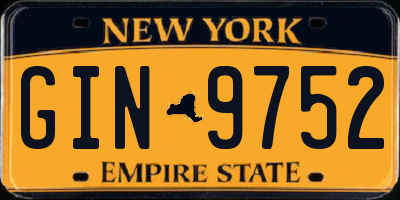 NY license plate GIN9752