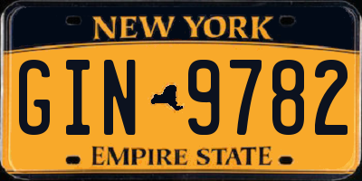 NY license plate GIN9782