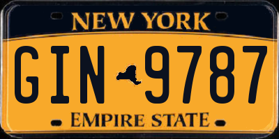 NY license plate GIN9787