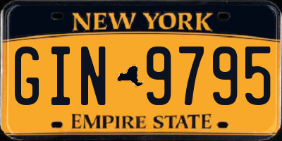 NY license plate GIN9795