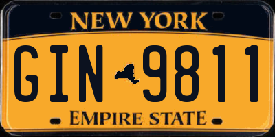 NY license plate GIN9811