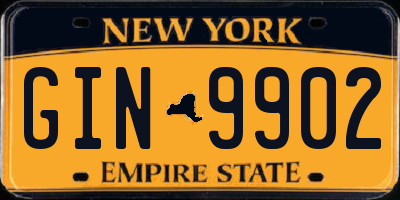 NY license plate GIN9902