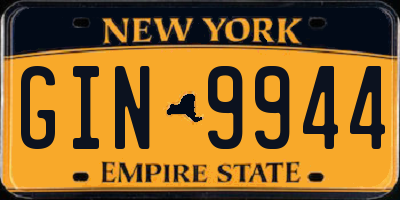 NY license plate GIN9944