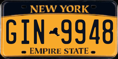 NY license plate GIN9948