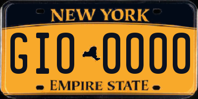 NY license plate GIO0000