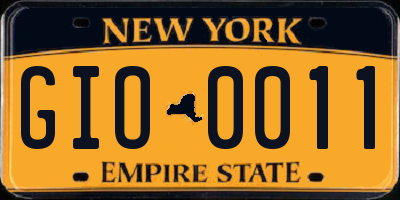 NY license plate GIO0011