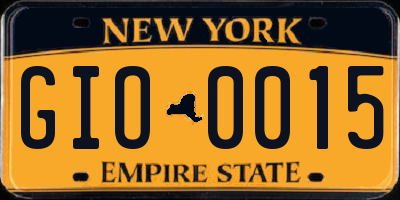 NY license plate GIO0015