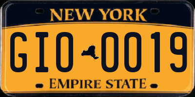 NY license plate GIO0019