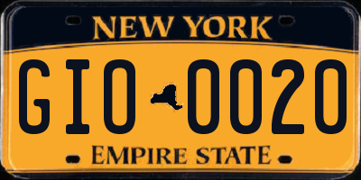 NY license plate GIO0020