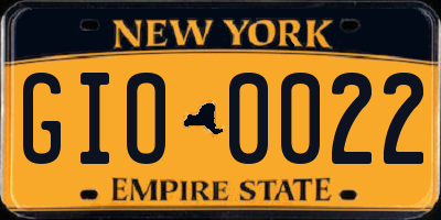 NY license plate GIO0022