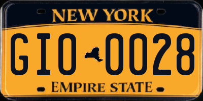 NY license plate GIO0028
