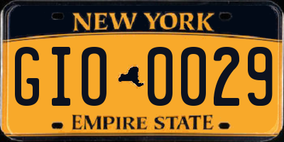 NY license plate GIO0029