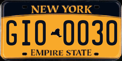 NY license plate GIO0030