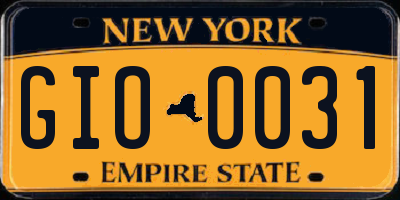 NY license plate GIO0031