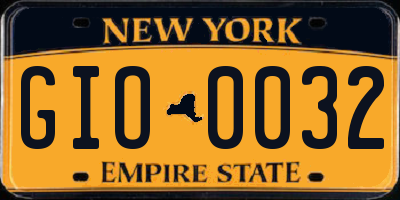 NY license plate GIO0032