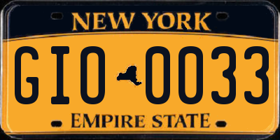 NY license plate GIO0033