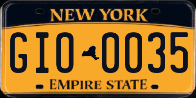 NY license plate GIO0035