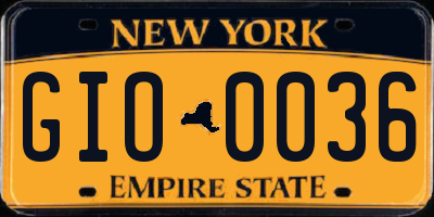 NY license plate GIO0036