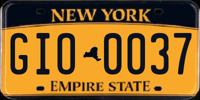 NY license plate GIO0037