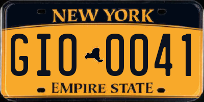 NY license plate GIO0041