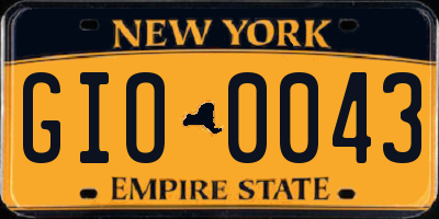 NY license plate GIO0043