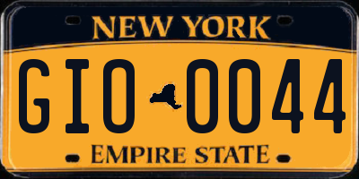 NY license plate GIO0044