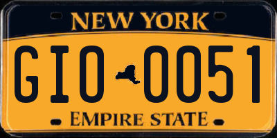 NY license plate GIO0051