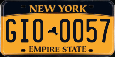 NY license plate GIO0057
