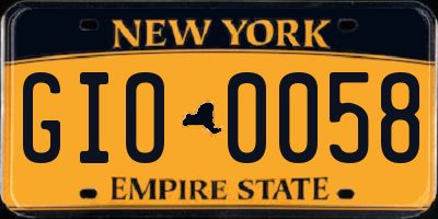 NY license plate GIO0058