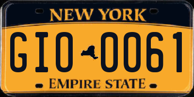 NY license plate GIO0061