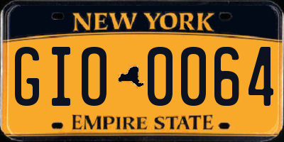 NY license plate GIO0064