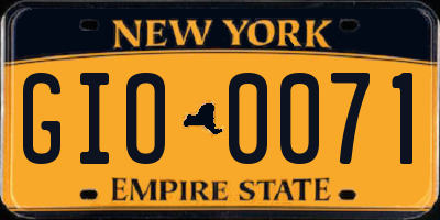 NY license plate GIO0071