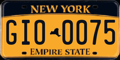 NY license plate GIO0075