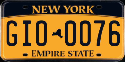 NY license plate GIO0076