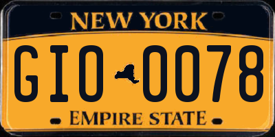 NY license plate GIO0078