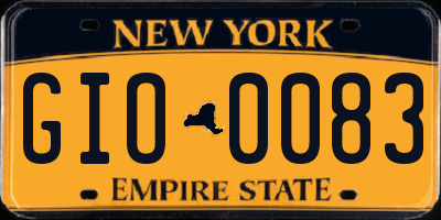 NY license plate GIO0083