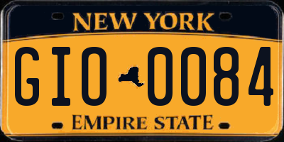 NY license plate GIO0084