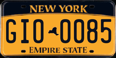 NY license plate GIO0085