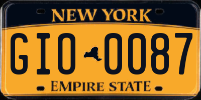 NY license plate GIO0087