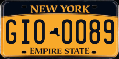 NY license plate GIO0089