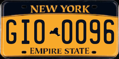 NY license plate GIO0096
