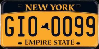 NY license plate GIO0099