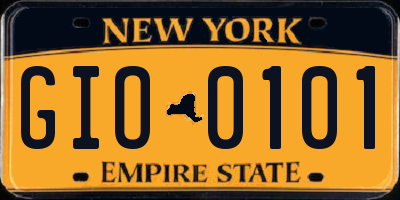NY license plate GIO0101