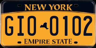 NY license plate GIO0102